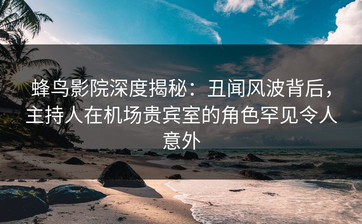 蜂鸟影院深度揭秘：丑闻风波背后，主持人在机场贵宾室的角色罕见令人意外