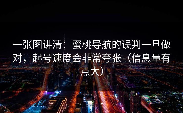 一张图讲清:蜜桃导航的误判一旦做对,起号速度会非常夸张(信息量有点大) 一张图讲清:蜜桃导航的误判一旦做对,起号速度会非常夸张(信息量有点大)